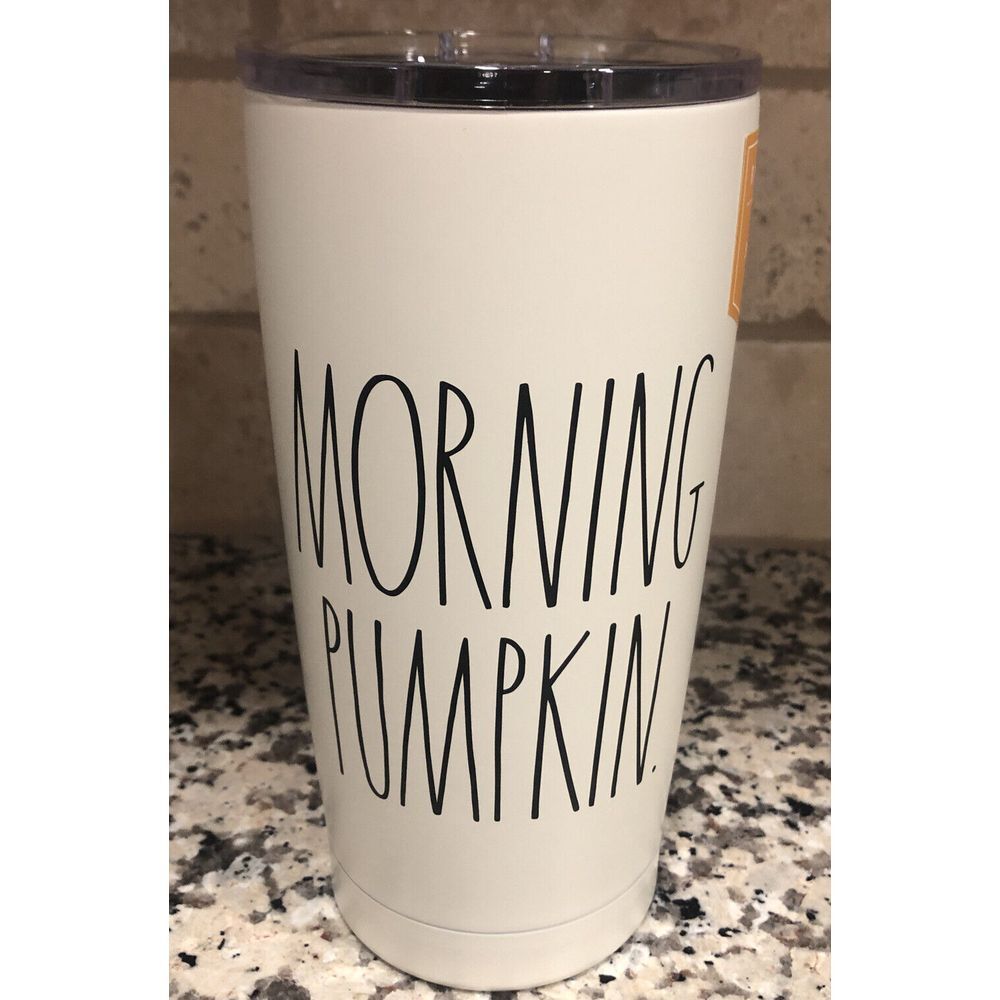 Rae Dunn Fall Halloween MORNING PUMPKIN Insulated Tumbler Stainless Steel 17oz